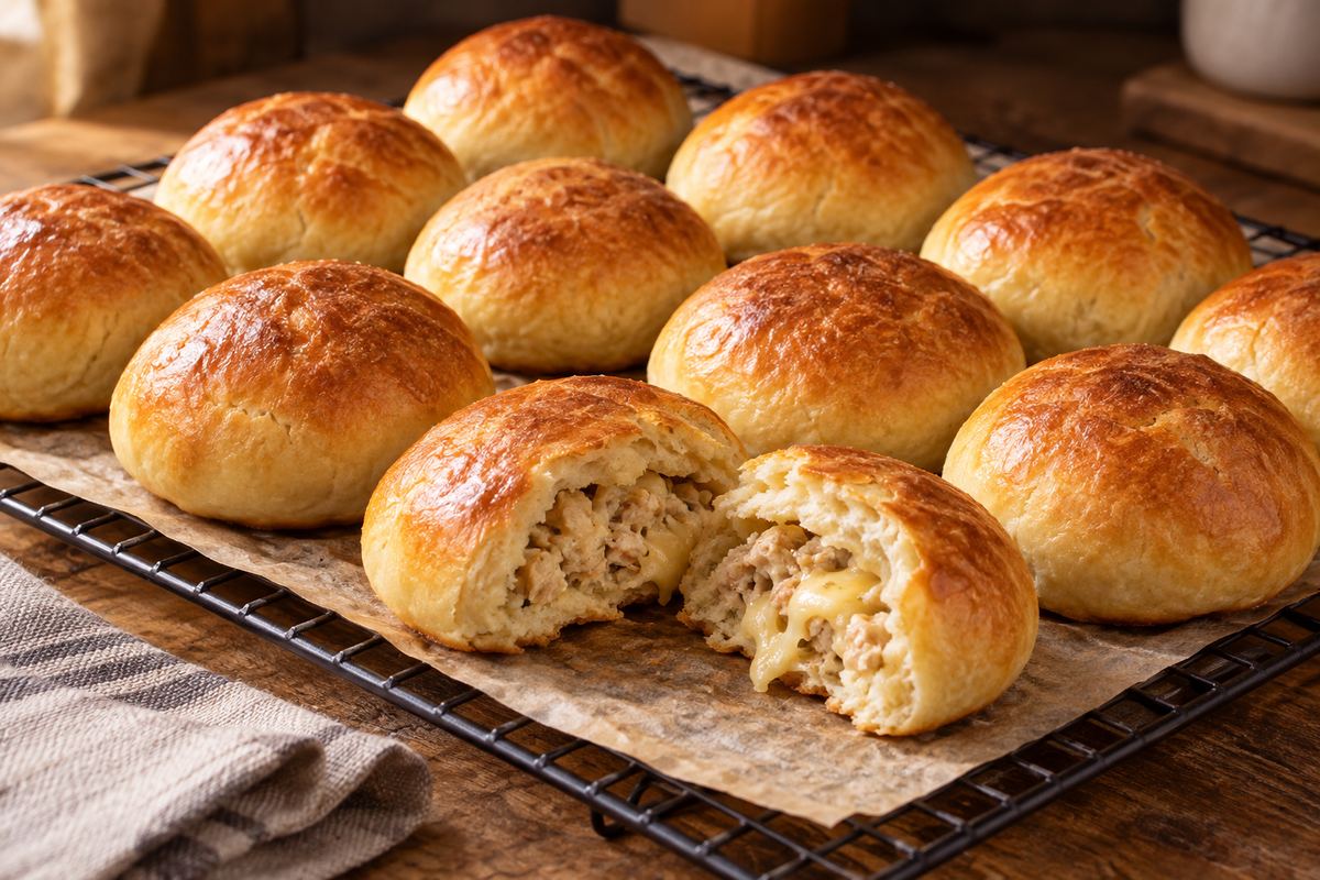 Булочки с индейкой и сыром