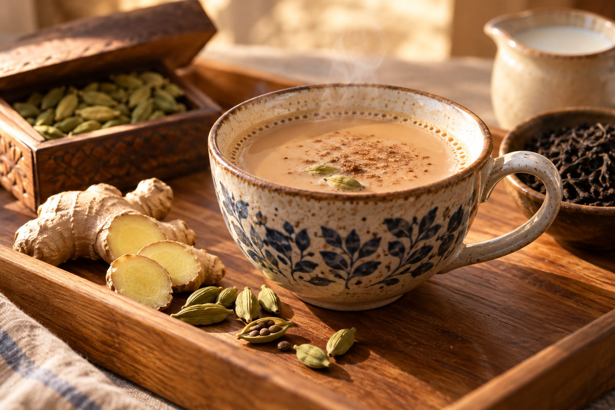 Чай масала с молоком и кардамоном