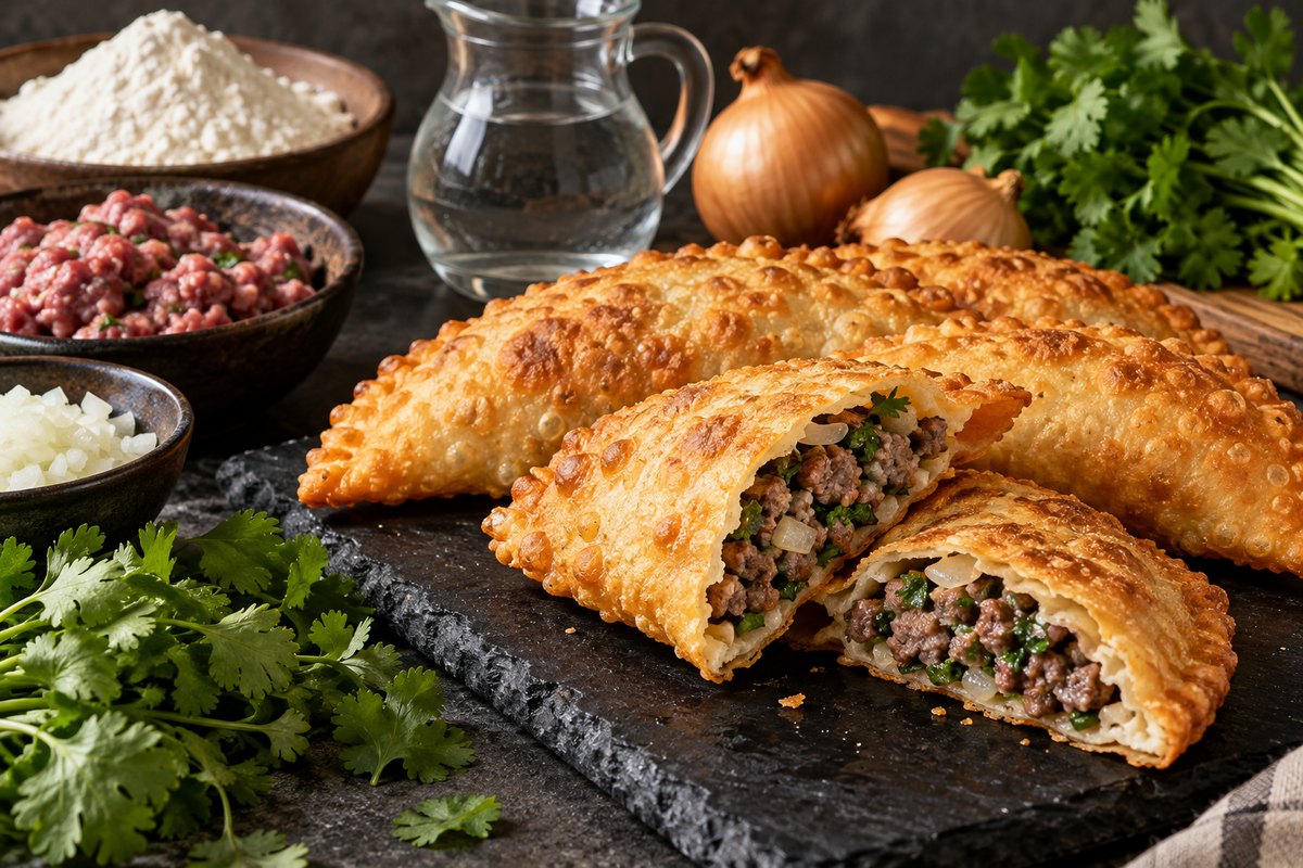 Чебуреки с бараниной и зеленью