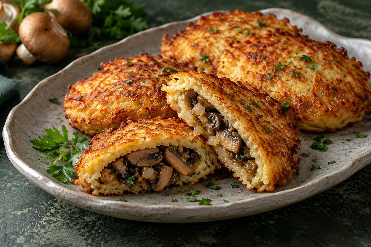 Драники с грибной начинкой