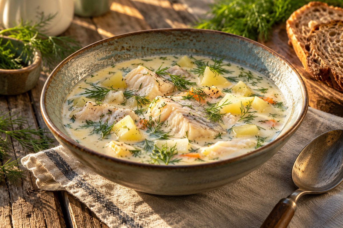 Эстонский рыбный суп с молоком и картофелем