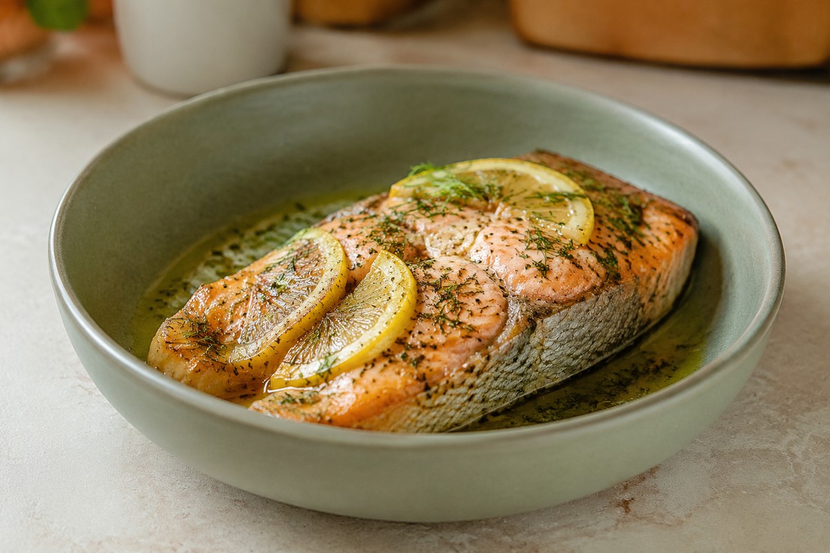 Форель с лимоном и укропом в духовке