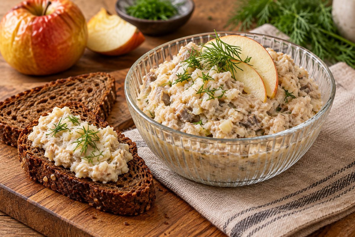 Форшмак из сельди с печёным яблоком