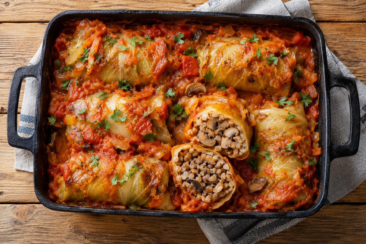 Голубцы с гречкой и грибами