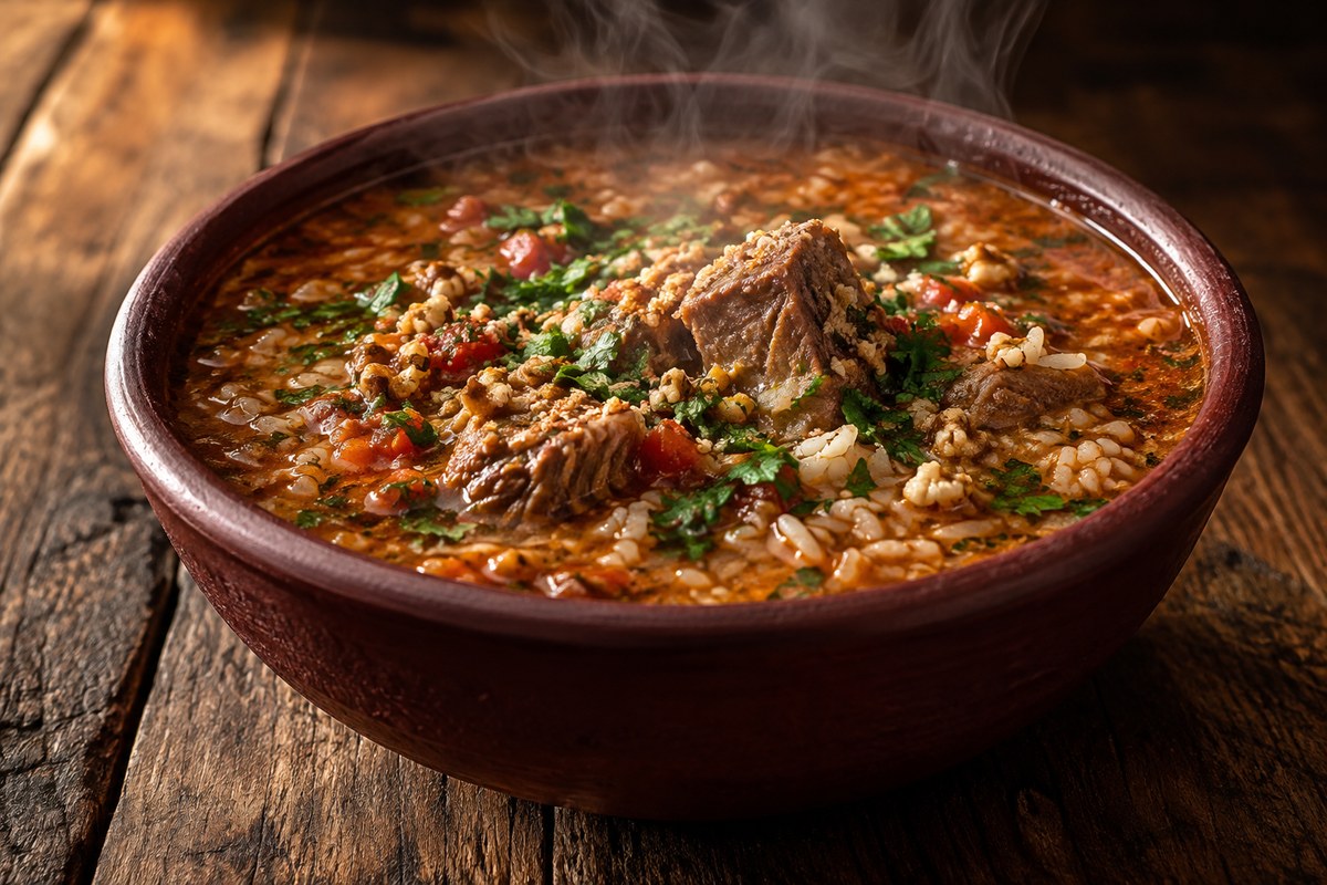 Харчо с бараниной и грецкими орехами