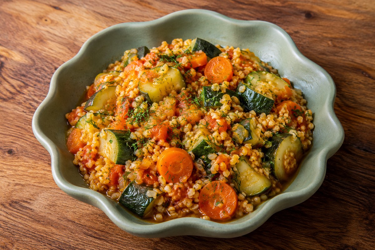 Кабачки с булгуром и зеленью