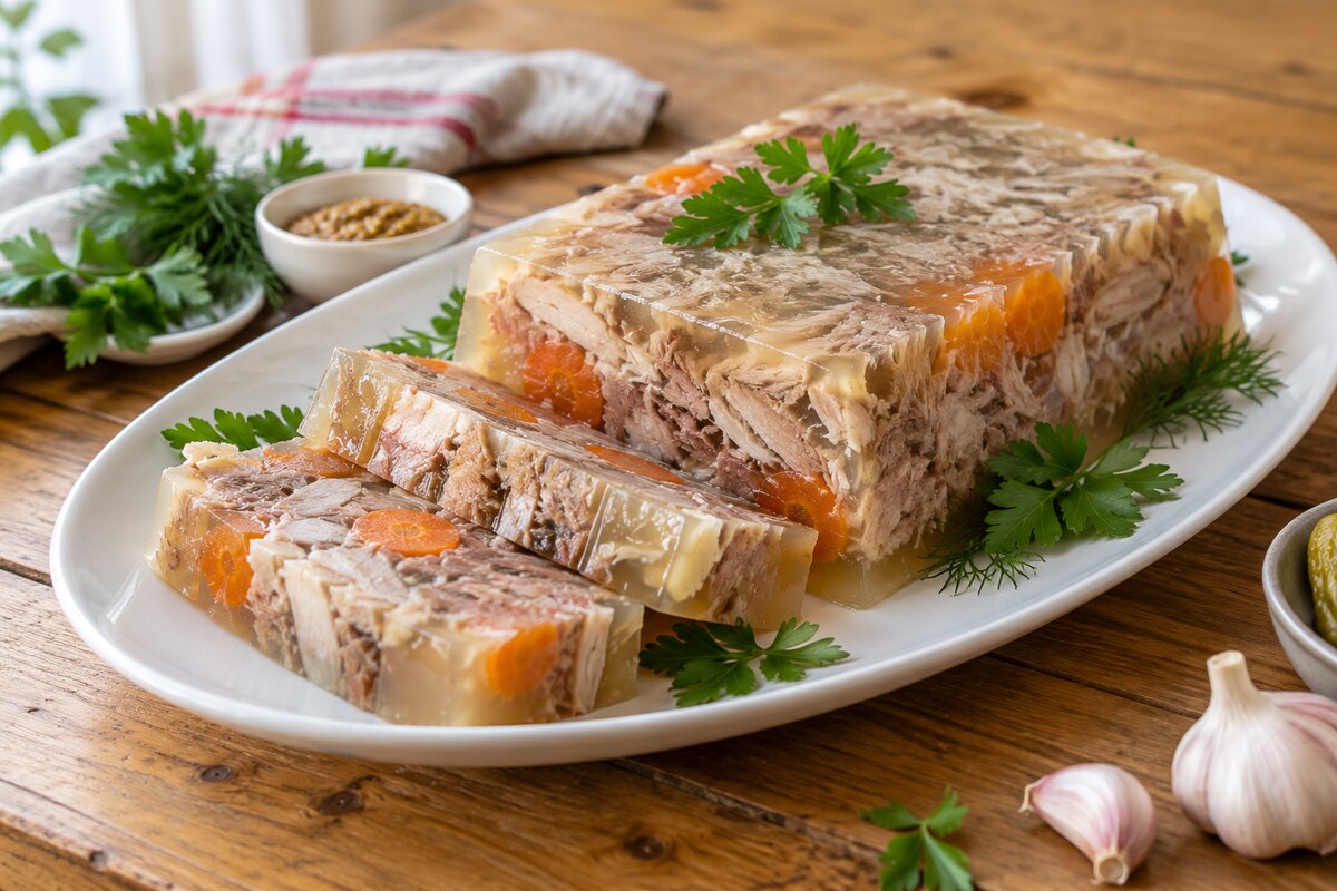 Холодец из свиных ножек и курицы