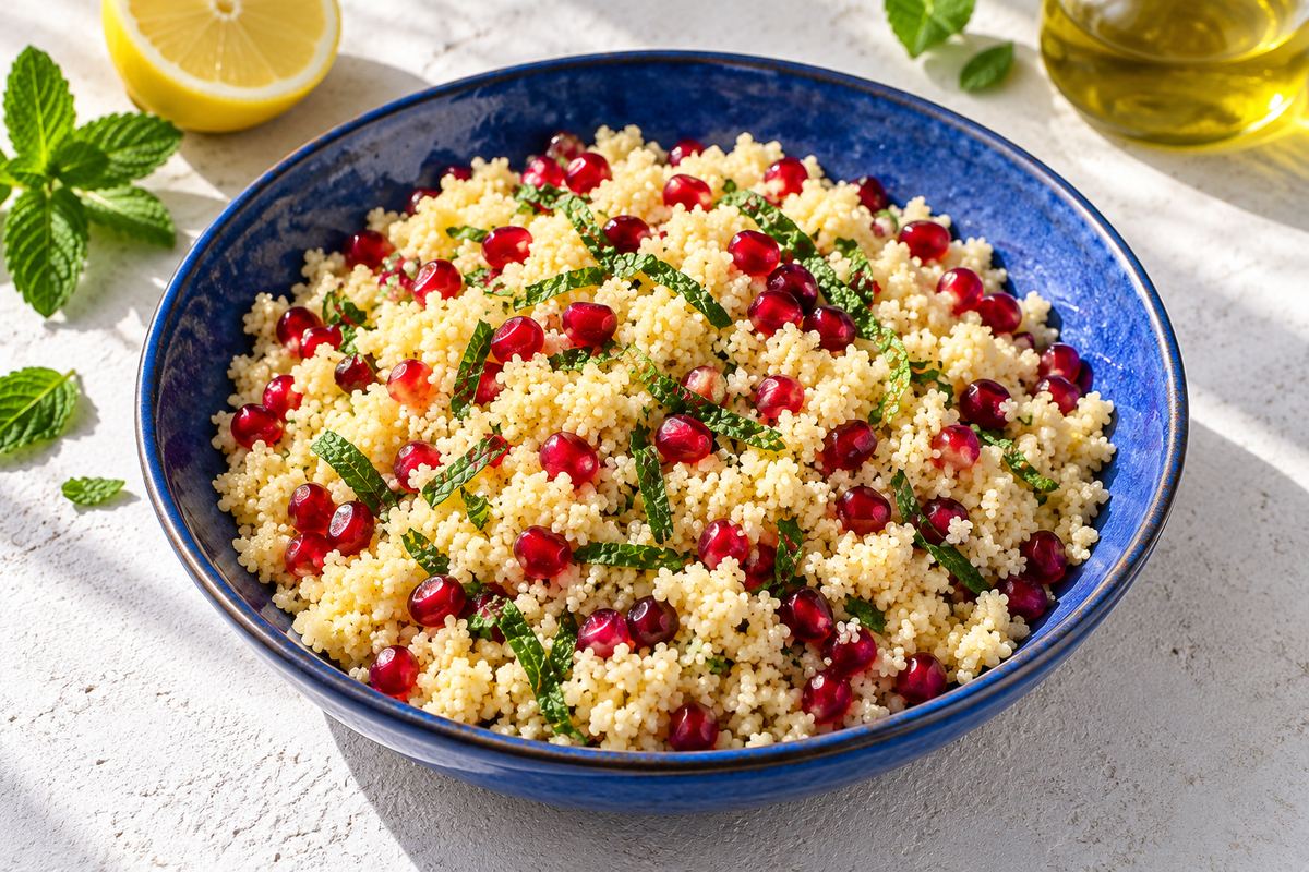 Кускус с гранатом и мятой