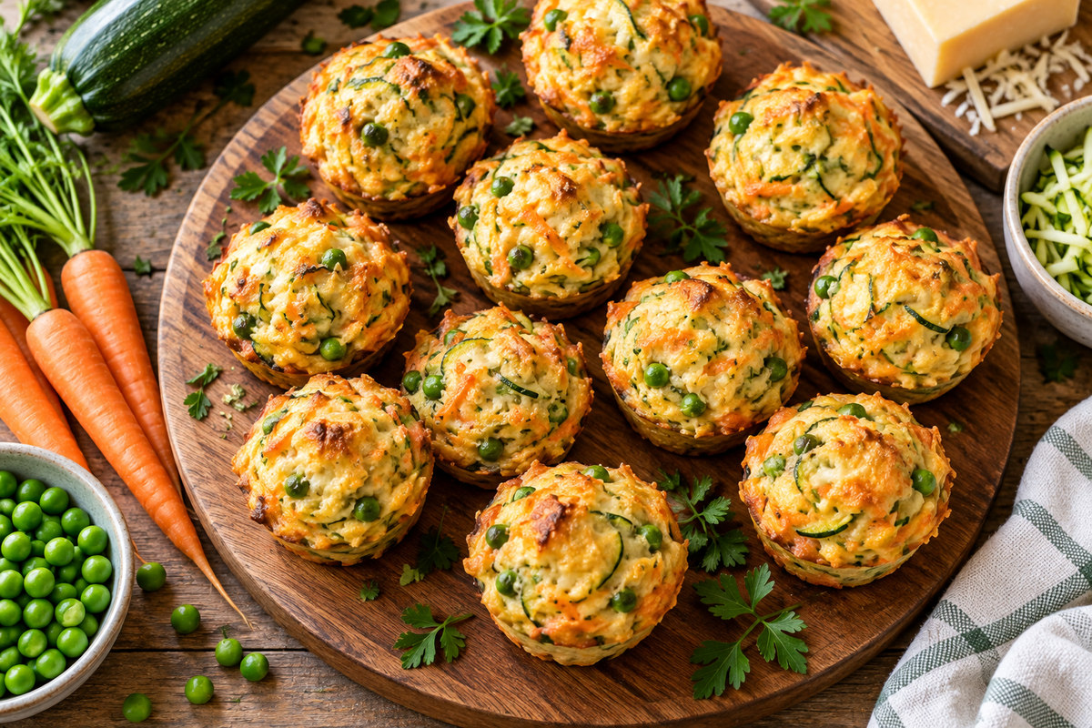 Овощные маффины с сыром для дня рождения