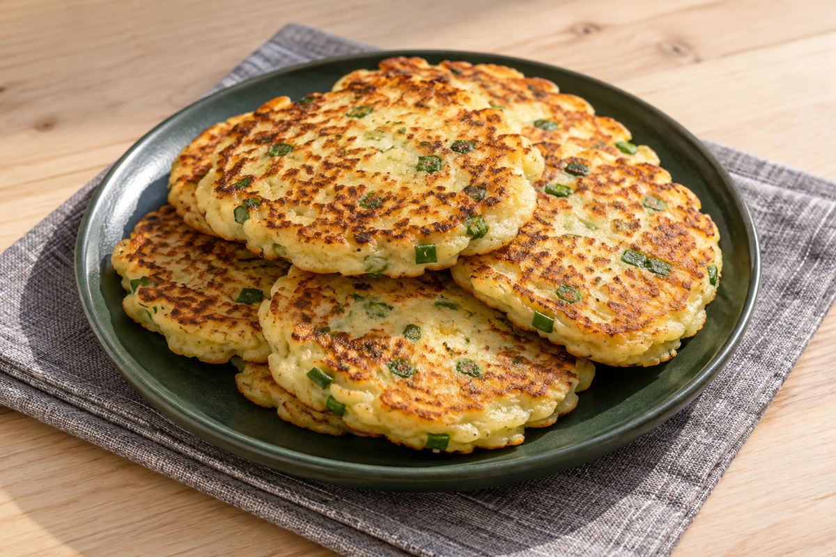 Панкейки картофельные с зелёным луком
