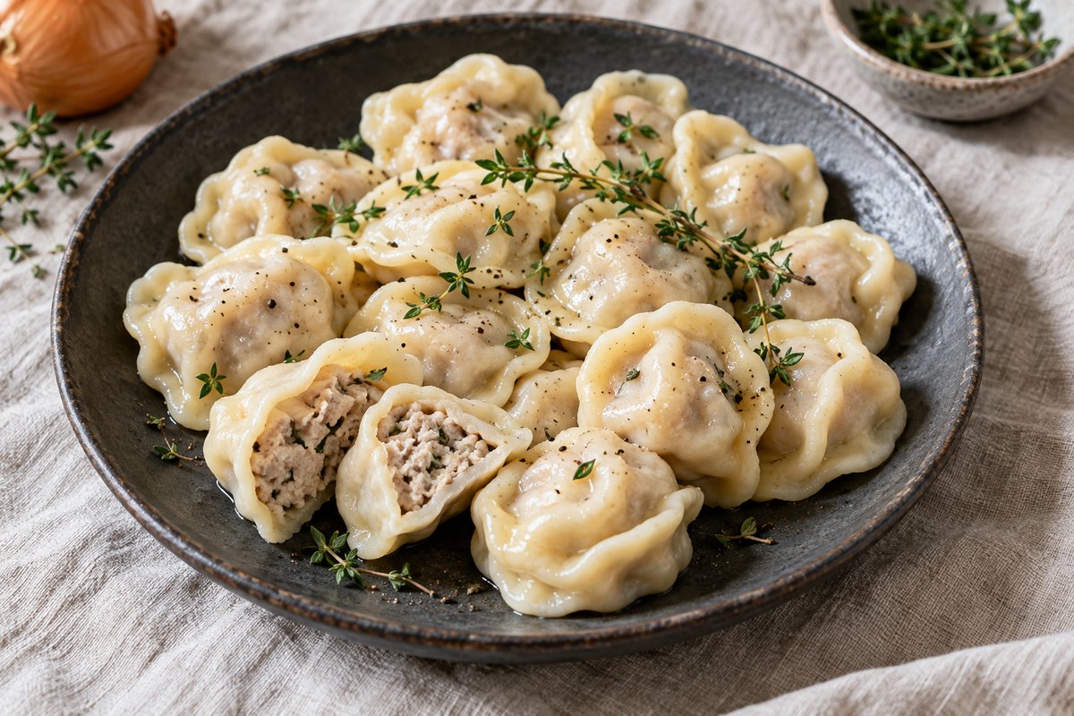 Пельмени с кроликом и тимьяном