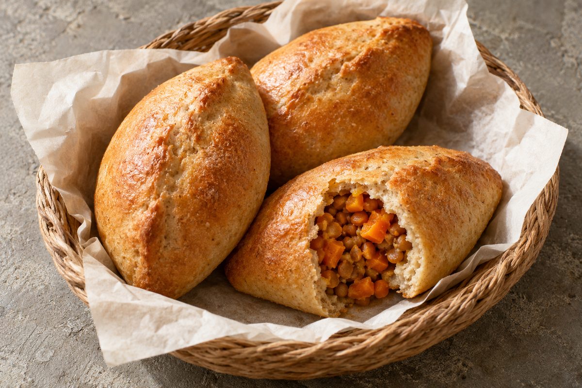 Пирожки с чечевицей и морковью
