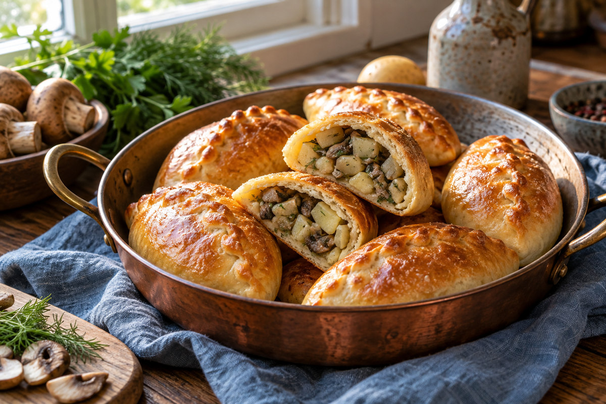 Пирожки с грибами и картофелем