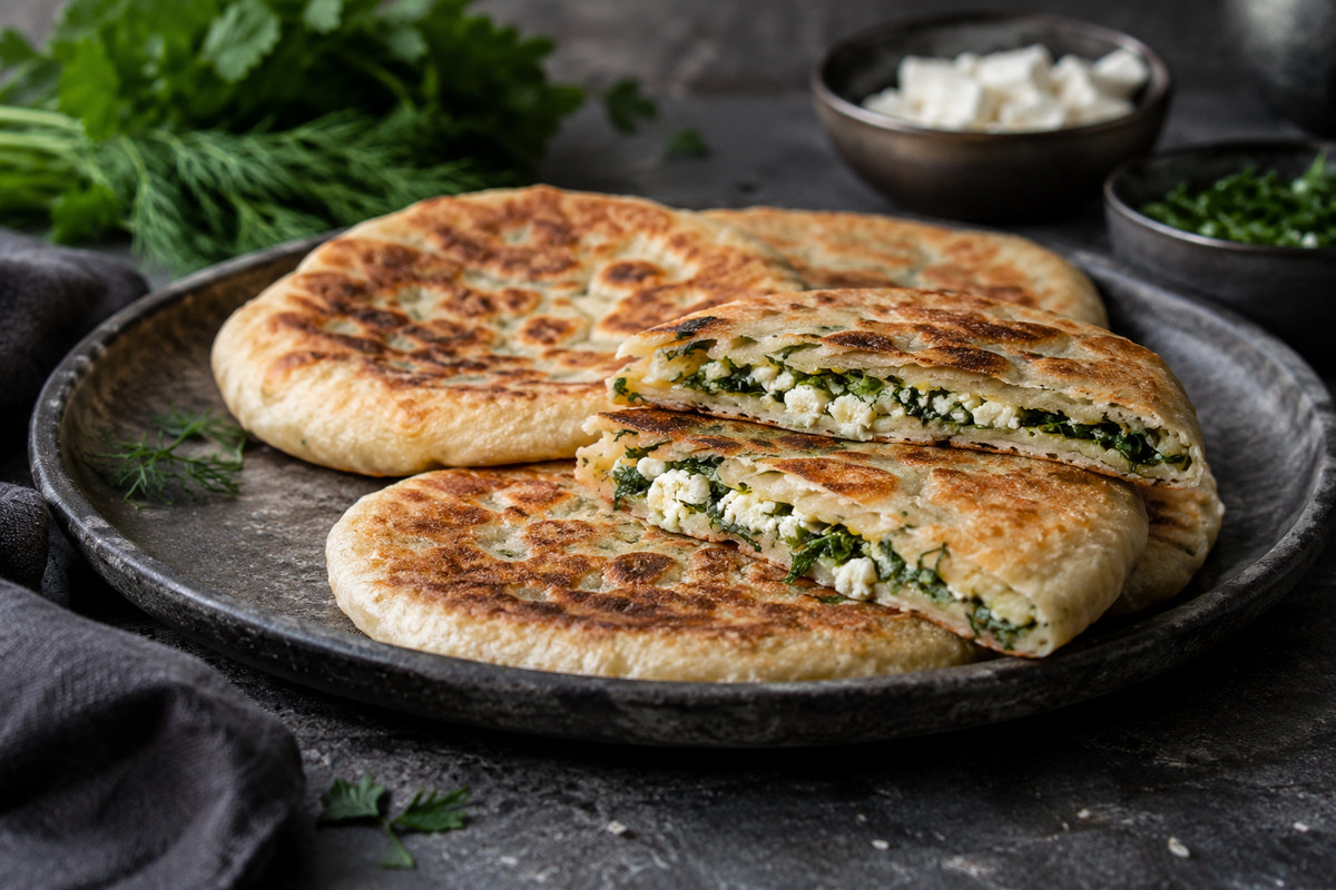 Плацинды с брынзой и зеленью