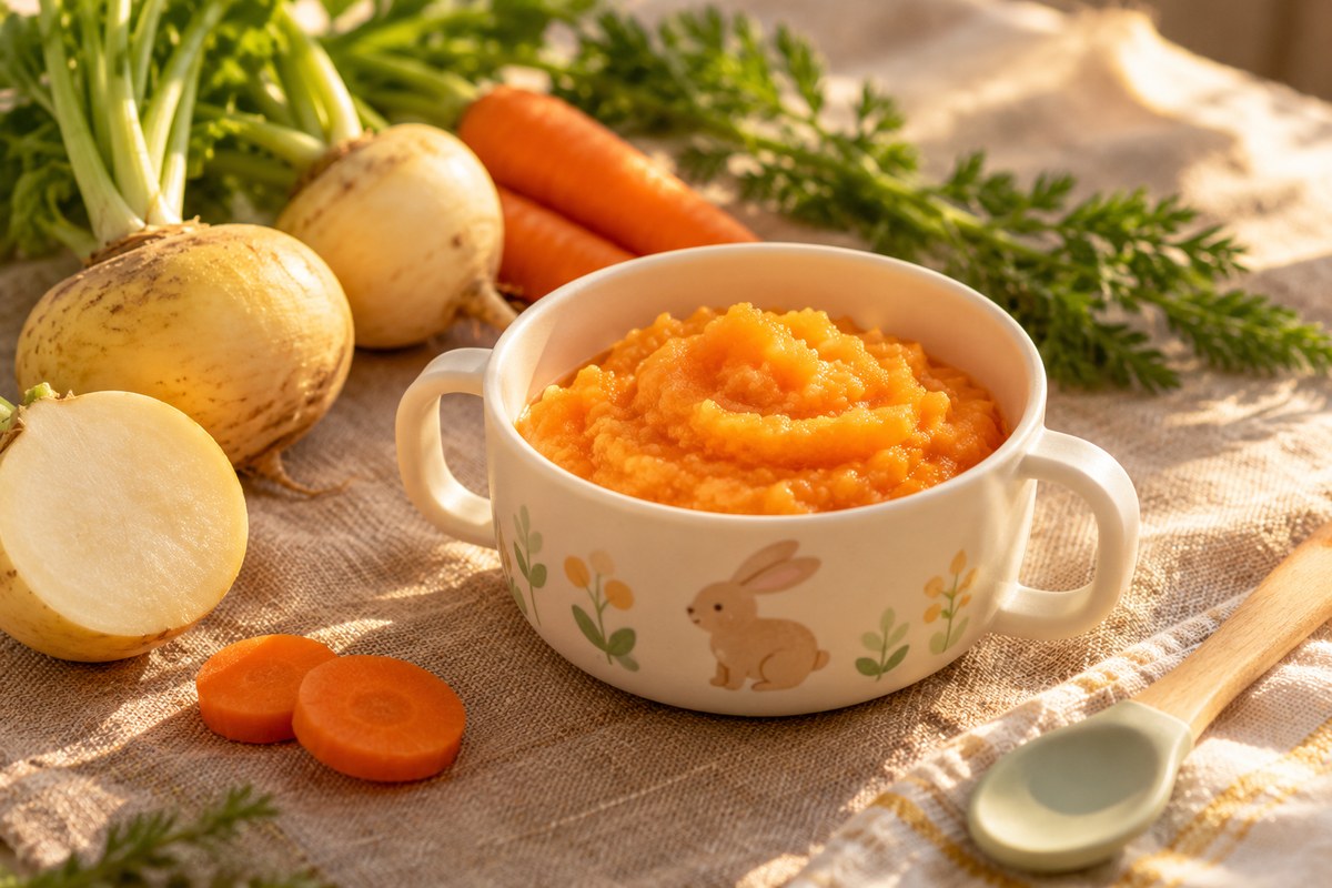 Пюре из репы и моркови для малышей