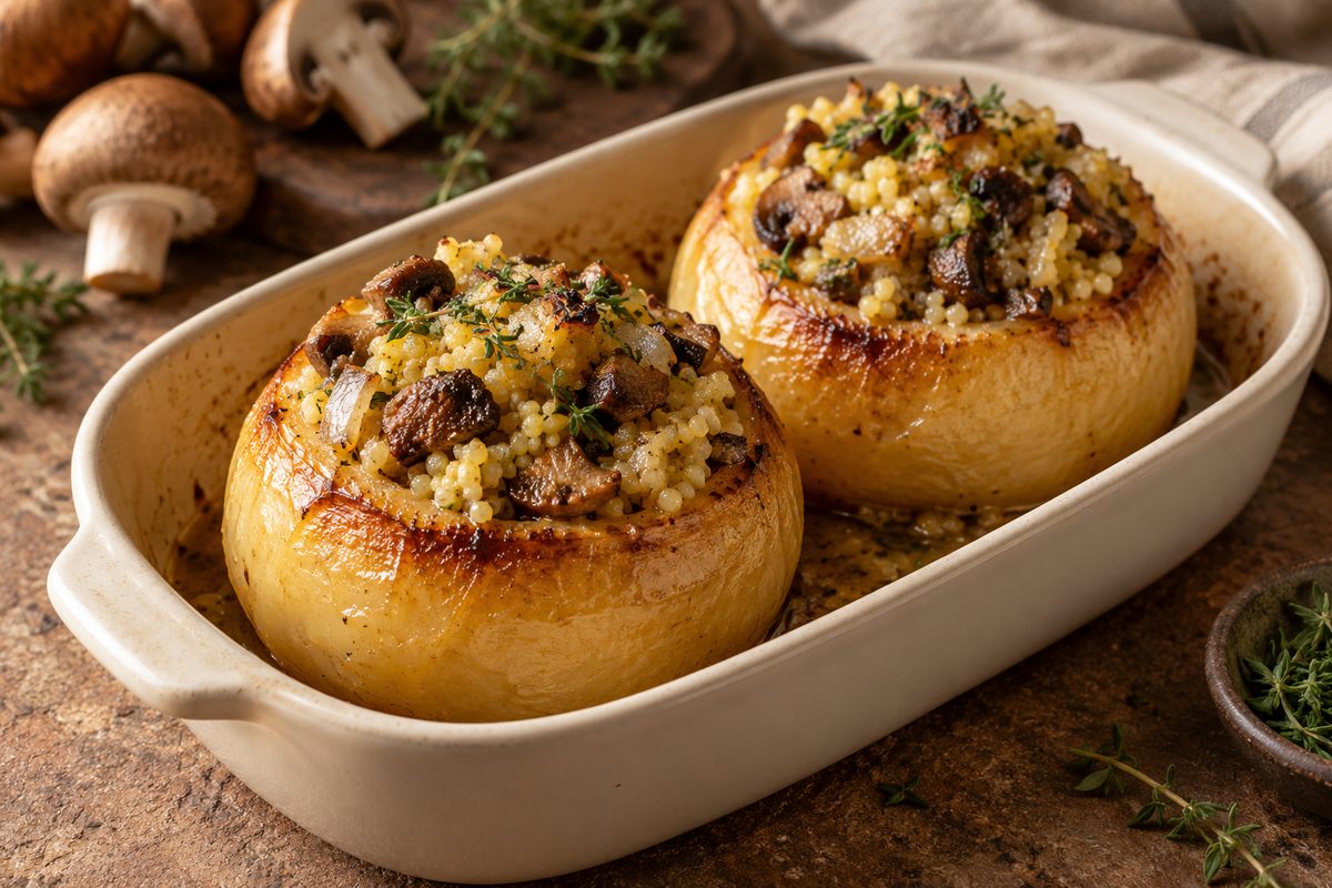 Репа, фаршированная пшеном и грибами