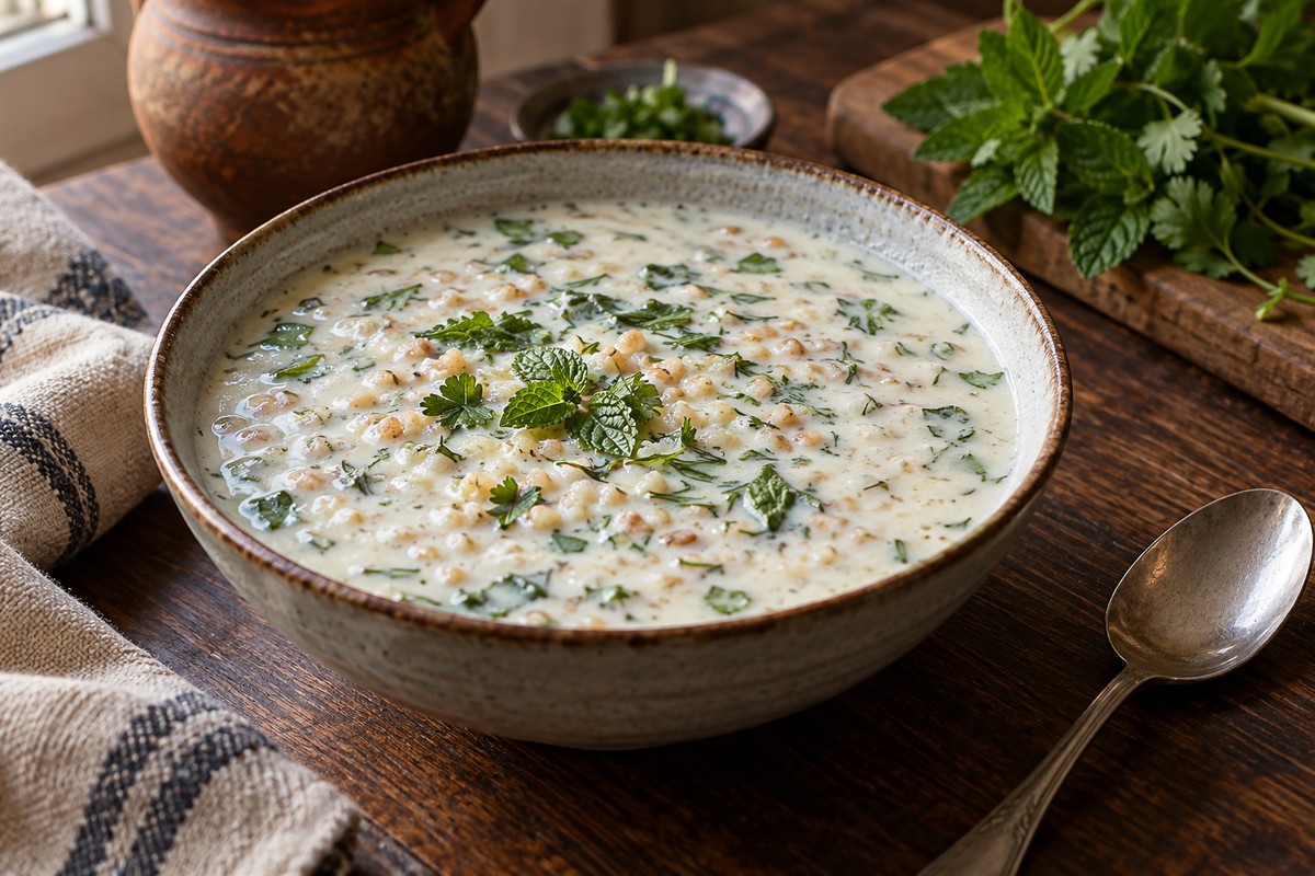 Спас с мацони и пшеничной крупой