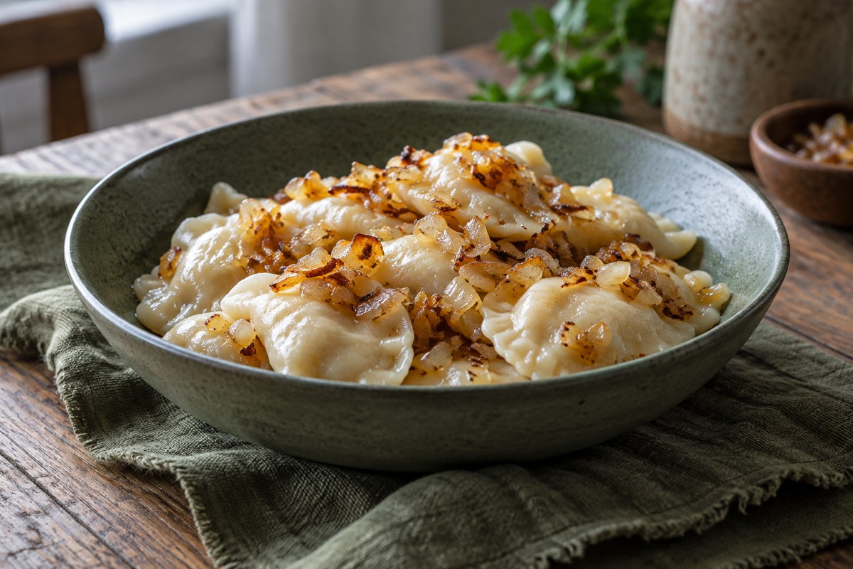 Вареники с картофелем и жареным луком