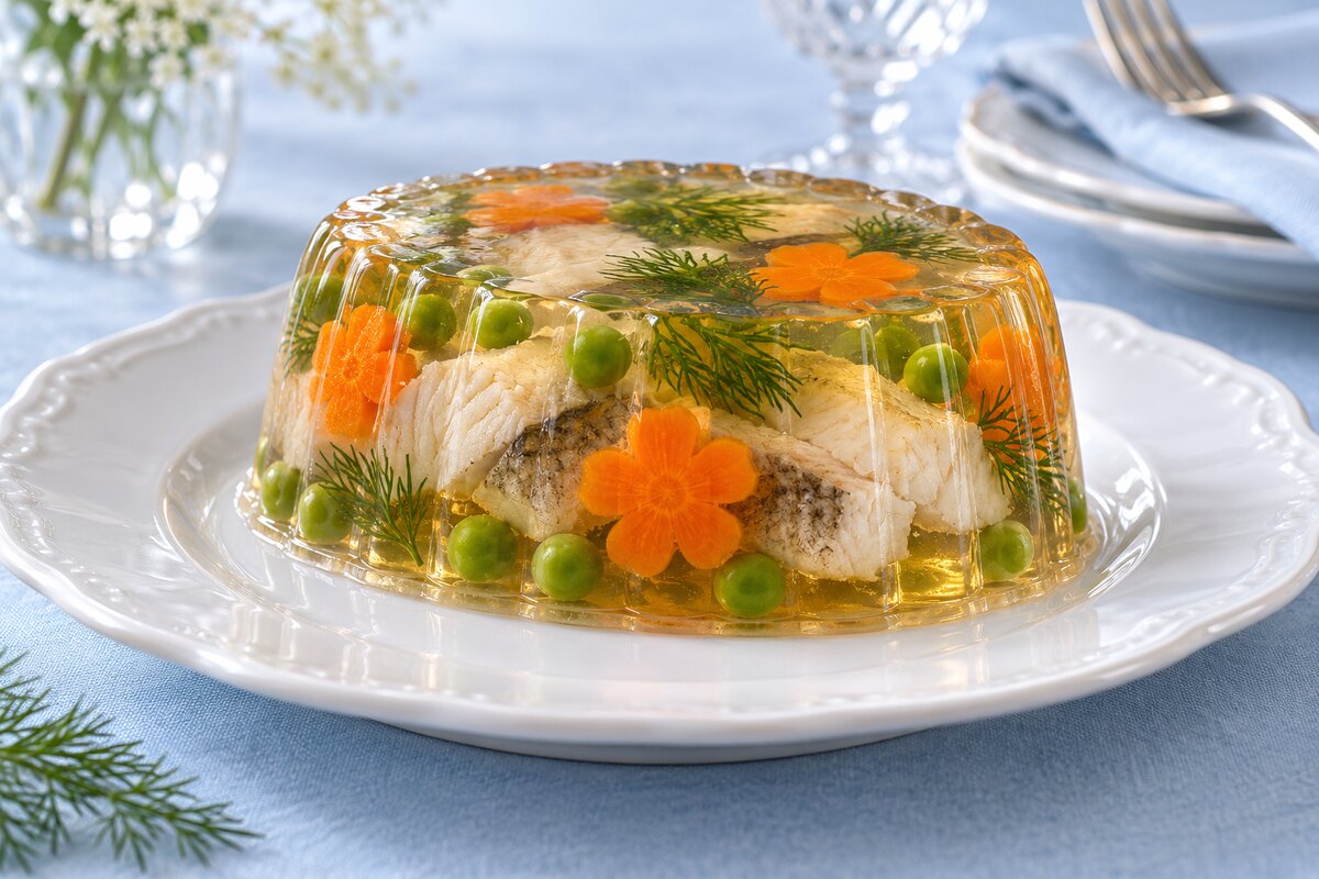 Заливное из судака с морковью